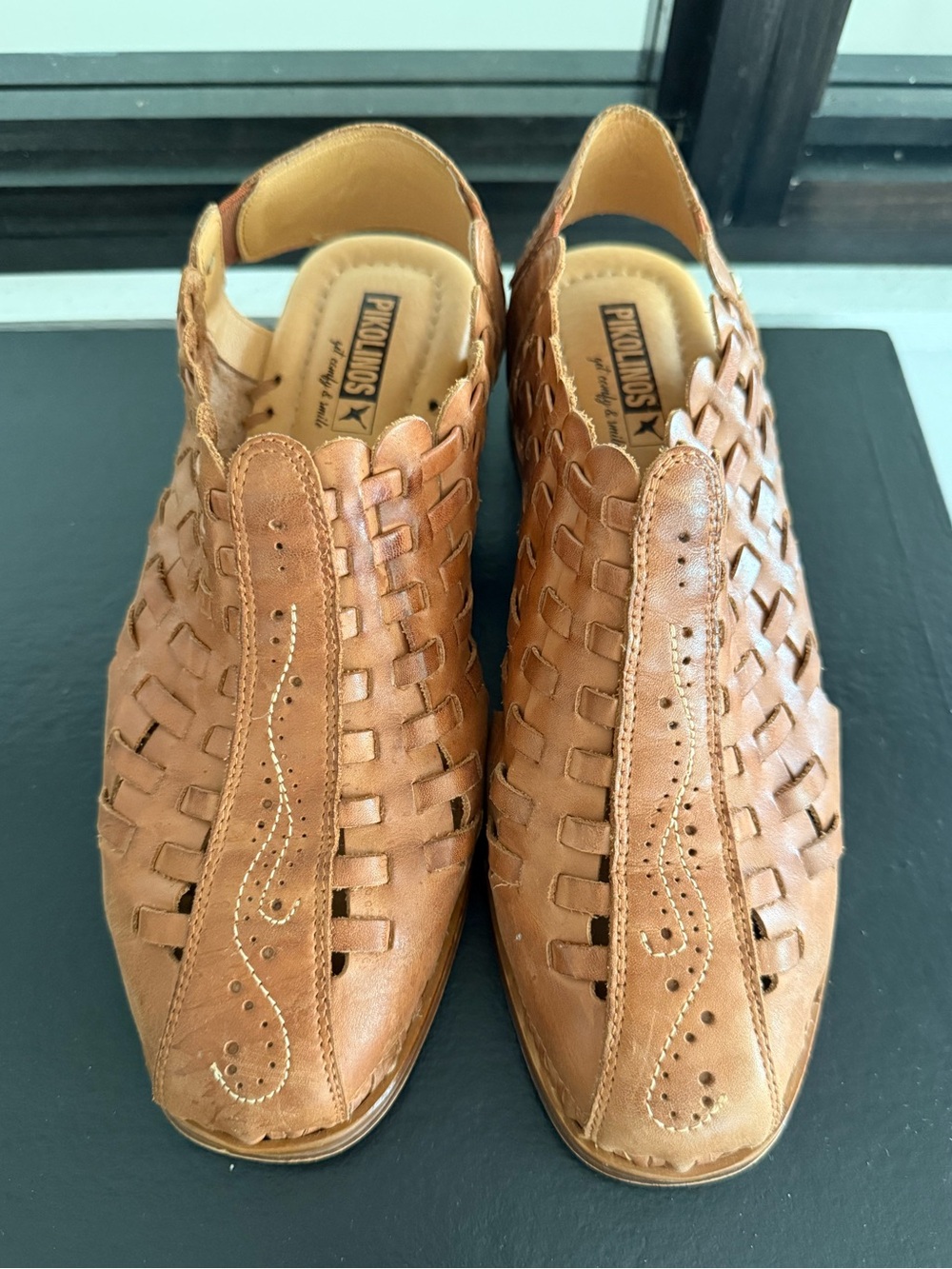 PIKOLINOS Woven Leather Slip-On Shoes